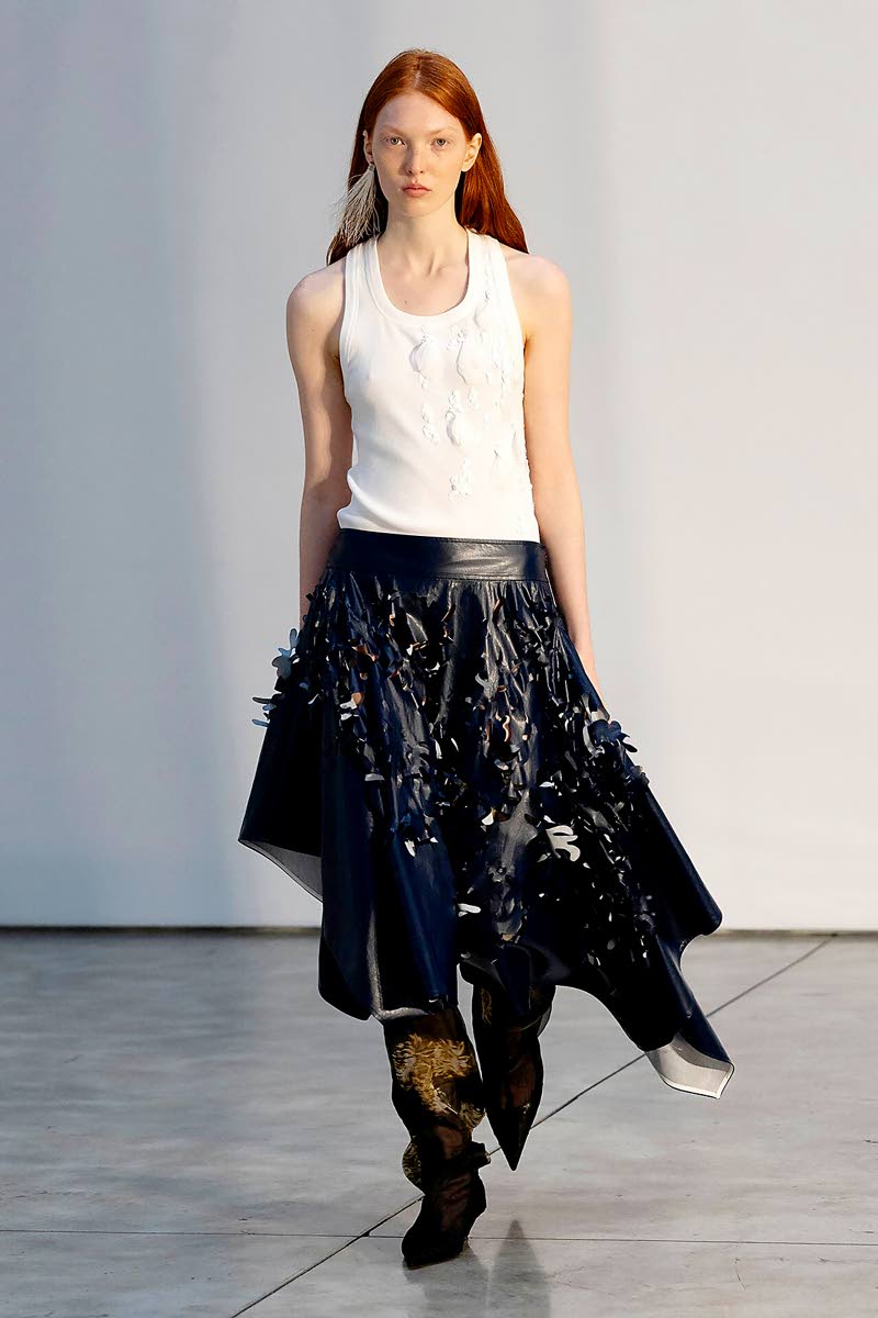 Polish model Zuza Bryk for Proenza Schouler’s Spring/Summer 2026 collection, which was revealed last Tuesday. Jamaican Rachel Scott is the brand’s new creative director.