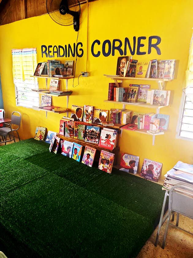 The reading corner at Windsor Forest Basic School.