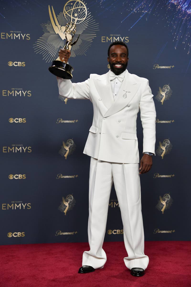 Tramell Tillman, winner of the award for Outstanding Supporting Actor in a Drama Series for ‘Severance’, in custom Dolce & Gabbana. 