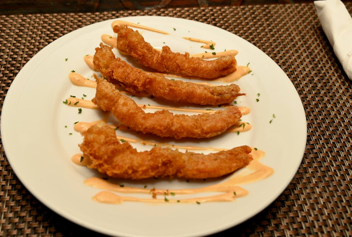 The shrimp tempura: shrimp, seasoned and dipped in a secret tempura batter.