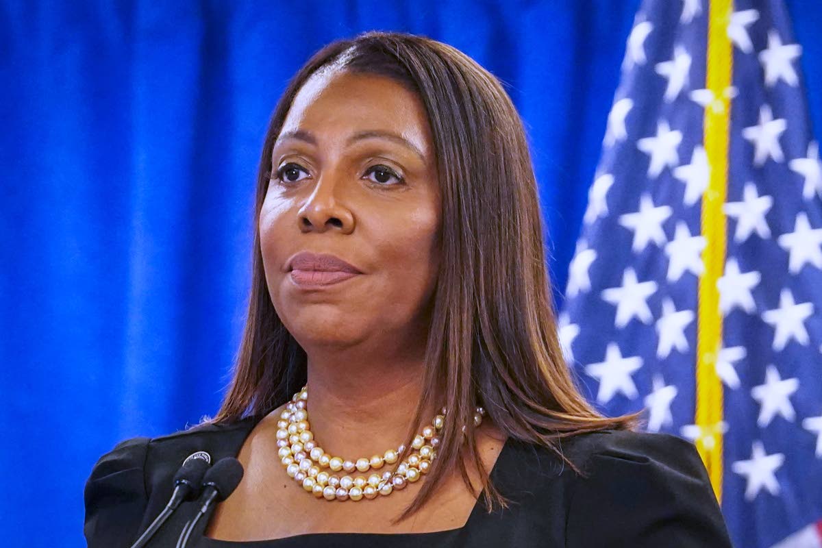  New York Attorney General Letitia James speaks during a press briefing, February 16, 2024, in New York. (AP Photo/Bebeto Matthews, File)