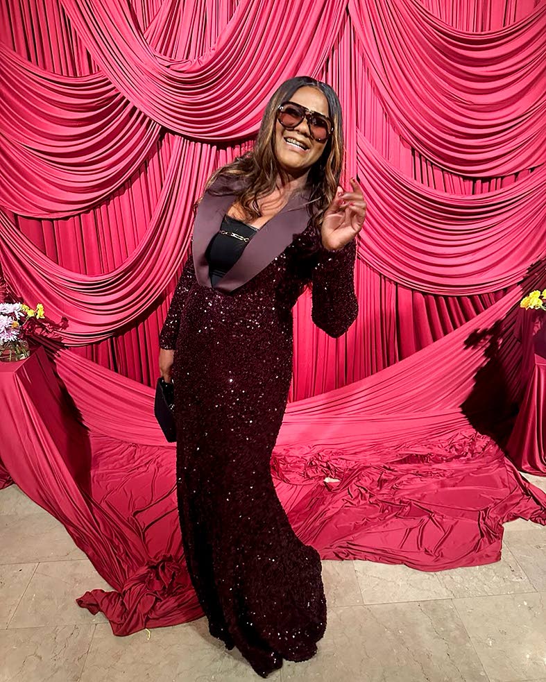 Minister Marion Hall makes a surprise appearance at the  American Friends of Jamaica Hummingbird Gala. 