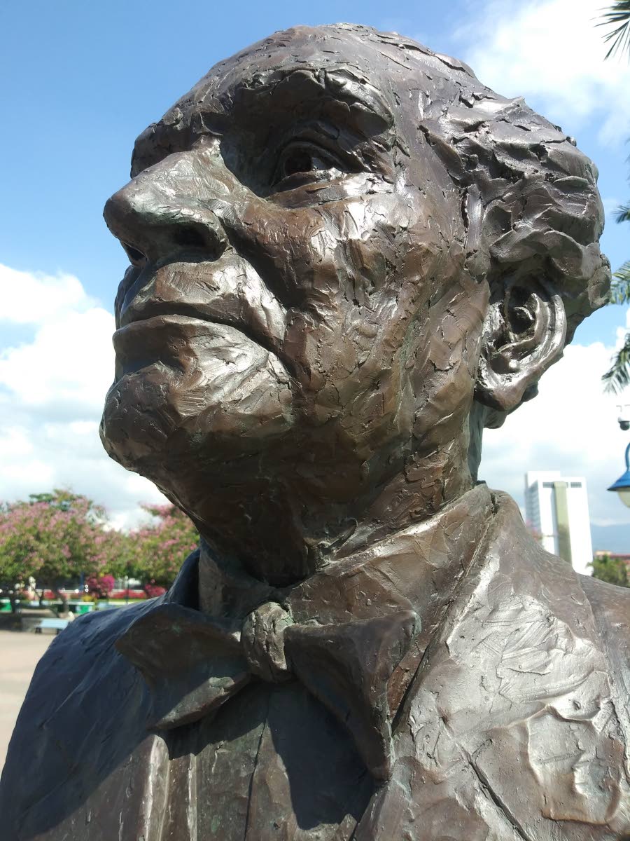 Basil Watson’s bronze bust of National Hero Alexander Bustamante, mounted in 2018 in Emancipation Park, St Andrew, Jamaica.