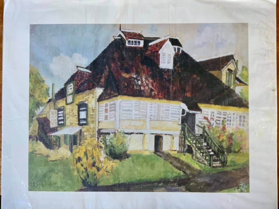 A drawing of Wolmer’s Hostel  –  Cavalier’s Great House.