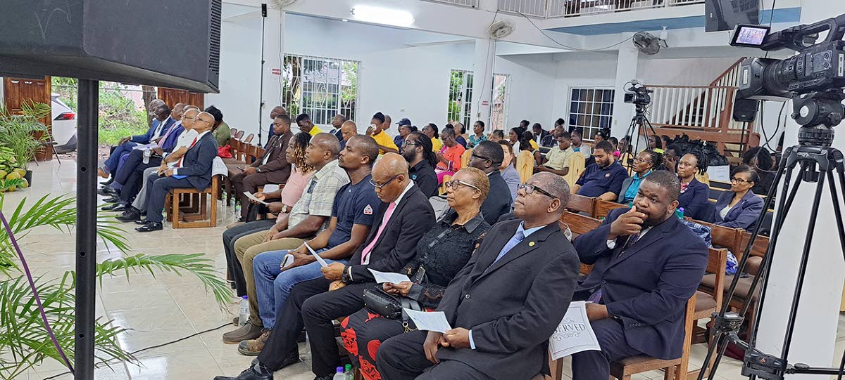 Attendees seated in the Port Maria Seventh-Day Adventist Church to celebrate World Food Day at a special event on October 21, 2025.
