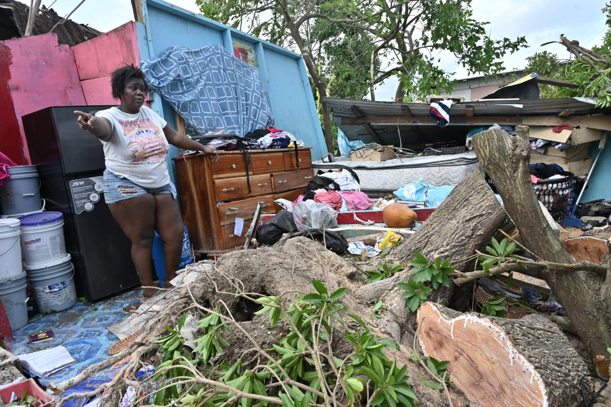 Monalee Campbell’s home was also destroyed by a fallen tree in Roaring River, St Ann.
