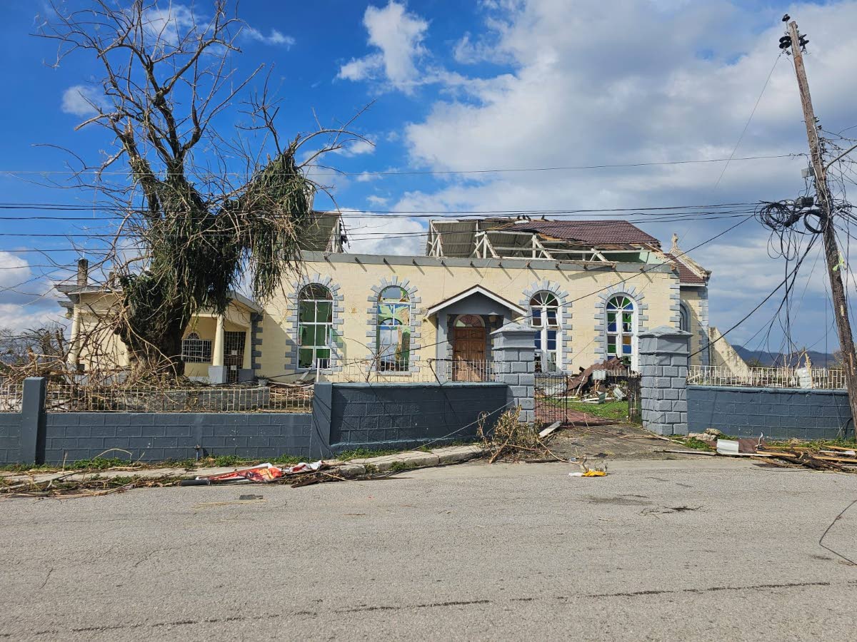 St Peter/s Anglican Church in Westmoreland, which sustained extensive damage during the passage of Hurricane Melissa.
