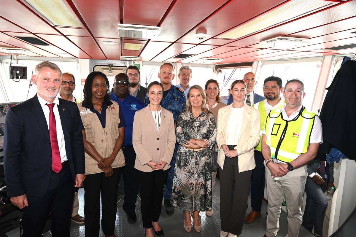 From left: German Ambassador to Jamaica Jan Hendrik van Theil, director of Development Cooperation at the High Commission of Canada; Ali Shehryar Sarwar, executive director of the Caribbean Disaster Emergency Management Agency (CDEMA); Liz Riley, United Na