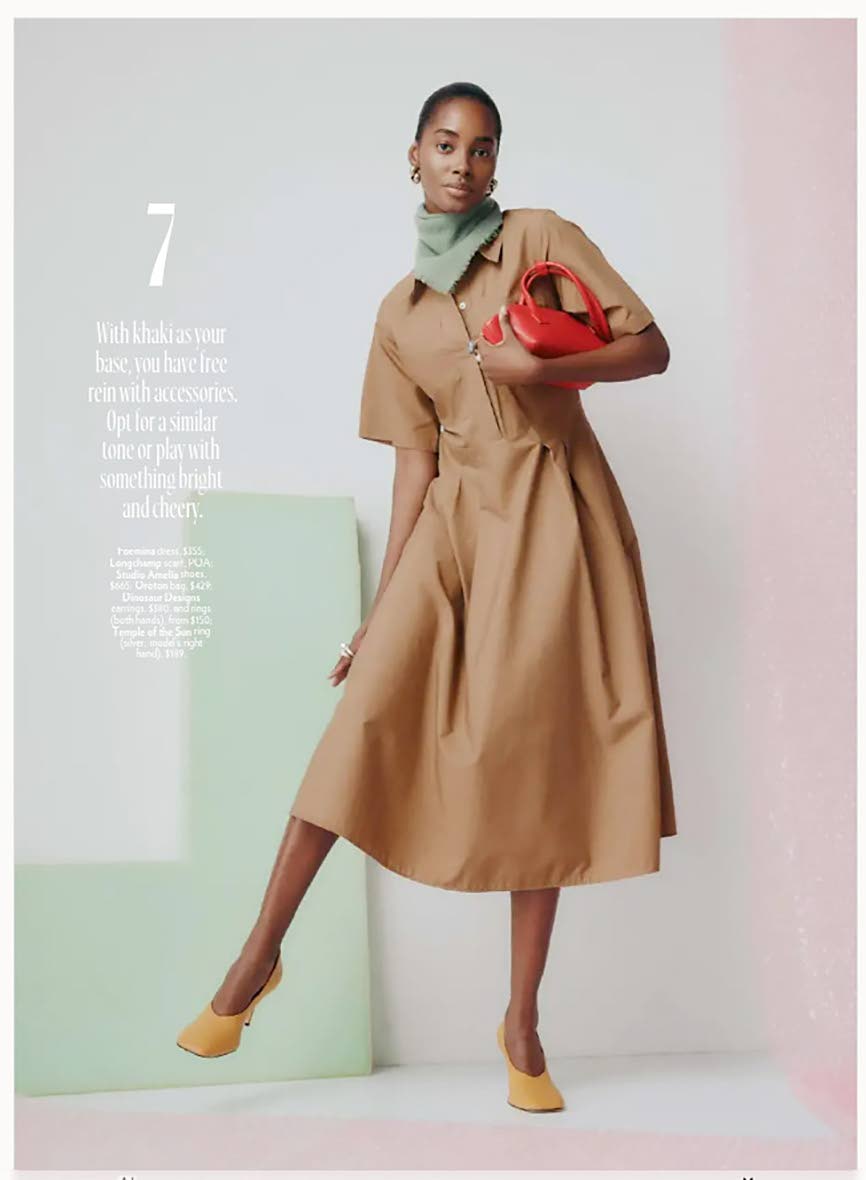 The just-out November issue of ‘Marie Claire Australia’ features Williams in a Foemina dress, Longchamp scarf, Studio Amelia shoes, Oroton bag, Dinosaur Designs earrings and rings. 