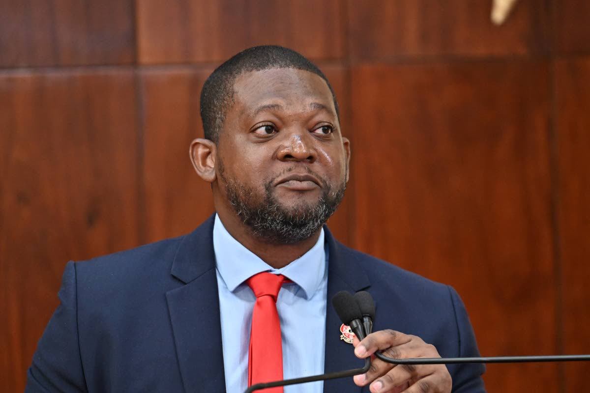 Commander Alvin Gayle, newly appointed director general of the Office of Disaster Preparedness and Emergency Management, addresses yesterday’s special press briefing on Hurricane Melissa at Jamaica House in St Andrew.