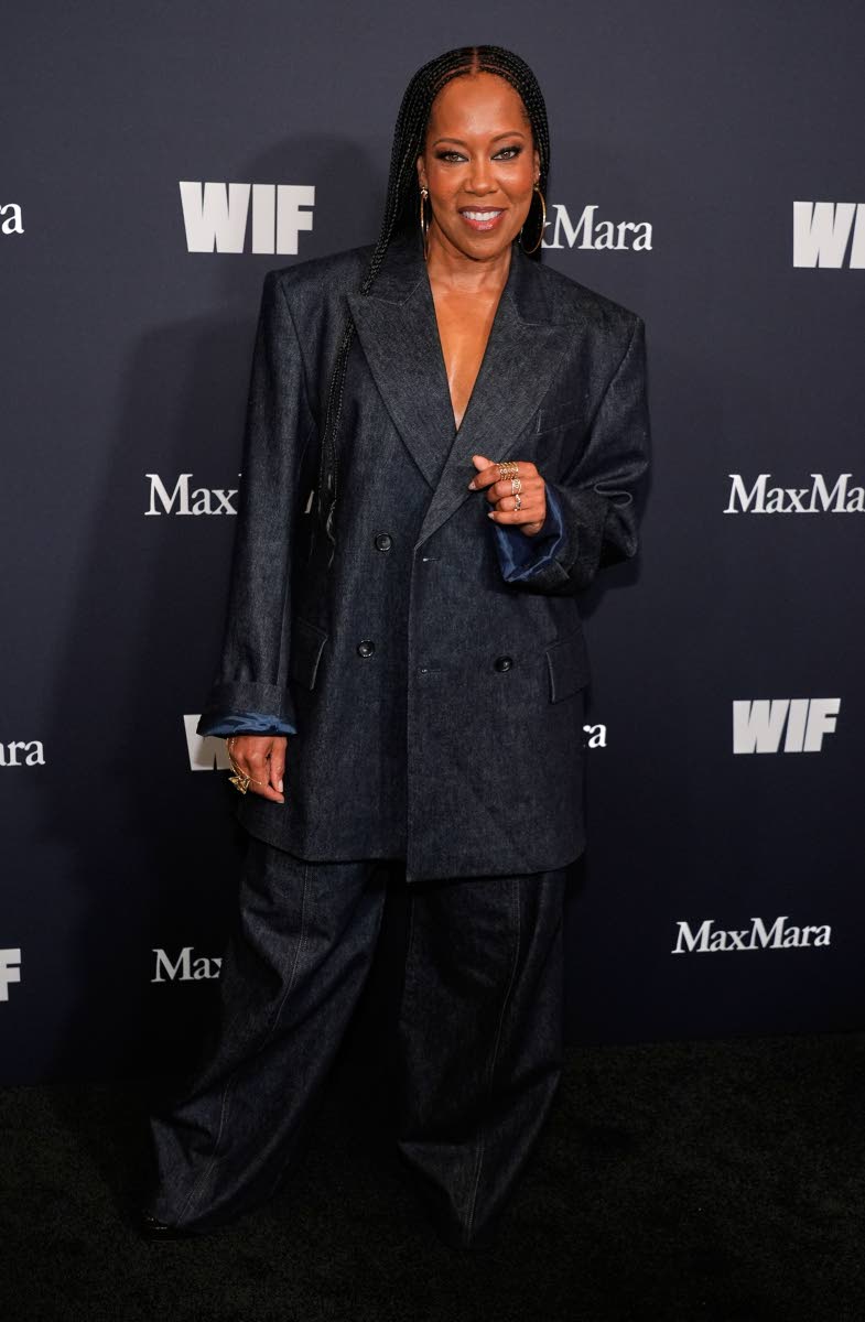 Actress Regina King, recipient of the Crystal Award for Advocacy in TV, pairs her stylish oversized suit with long braids.