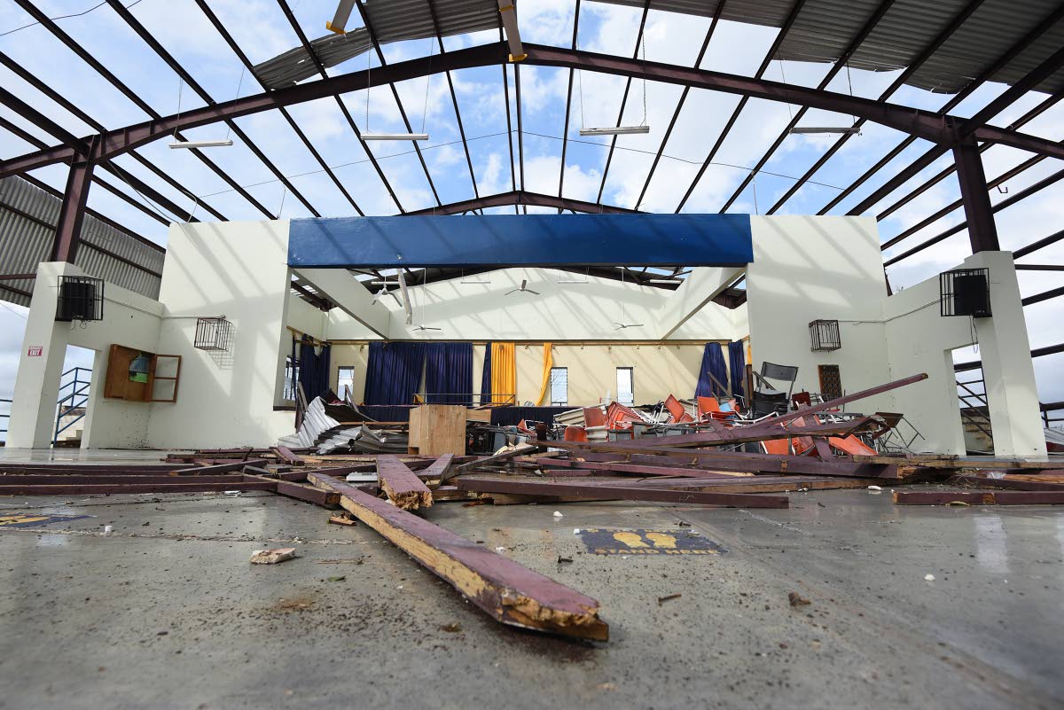 The auditorium at Westwood High suffered extensive damage.