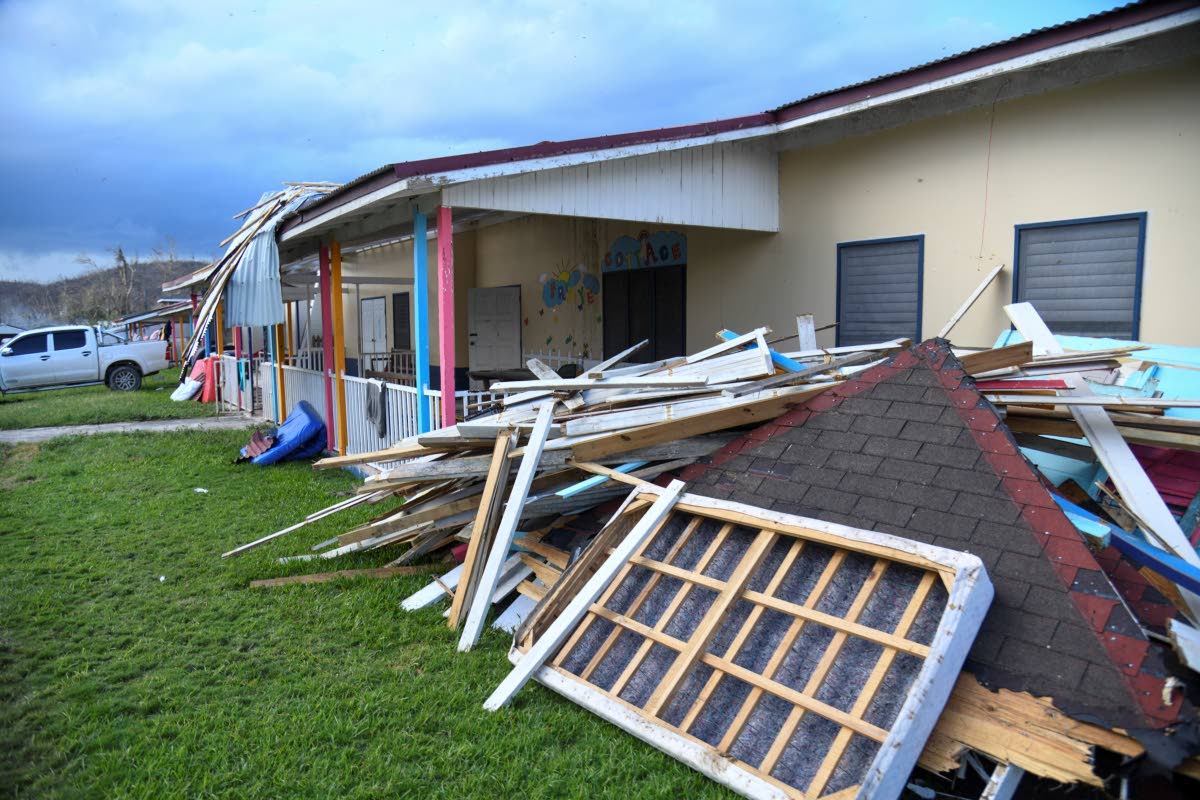 The roofing and furniture of the Westhaven Children’s Home lay in ruin following the passing of Hurricane Melissa.