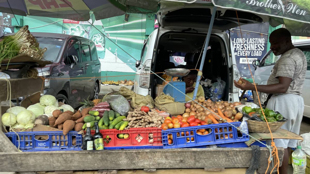 Farm produce being displayed.