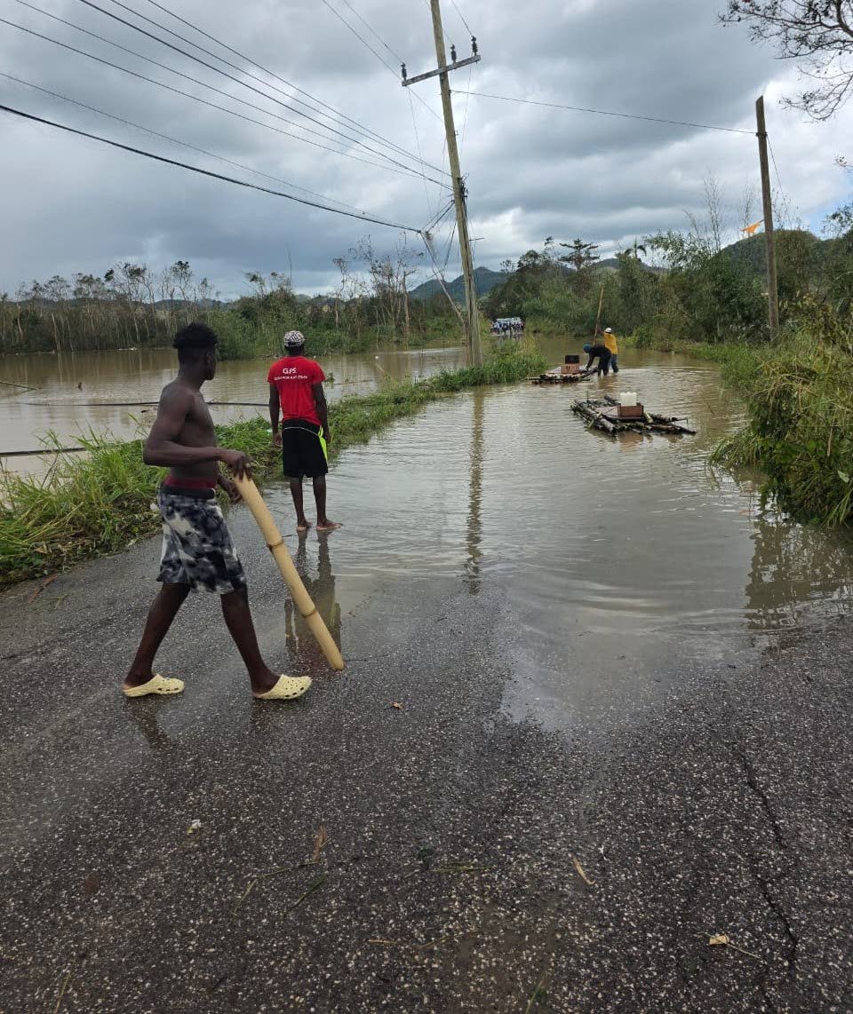 A section of Bog Hole under water in Clarendon.