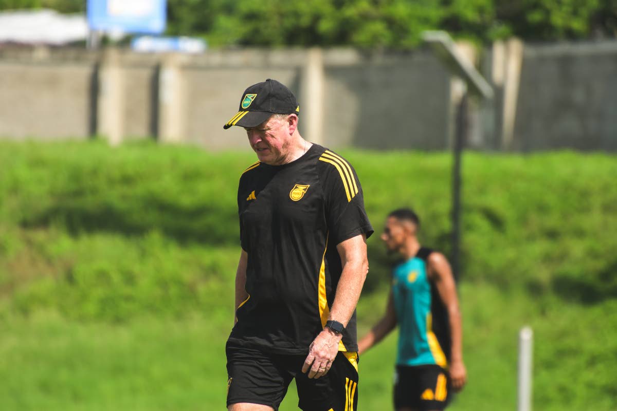Courtesy of JFF Media 
Reggae Boyz coach Steve McClaren during a training session ahead of a Concacaf World Cup Qualifier against Trinidad and Tobago in that country last Tuesday.