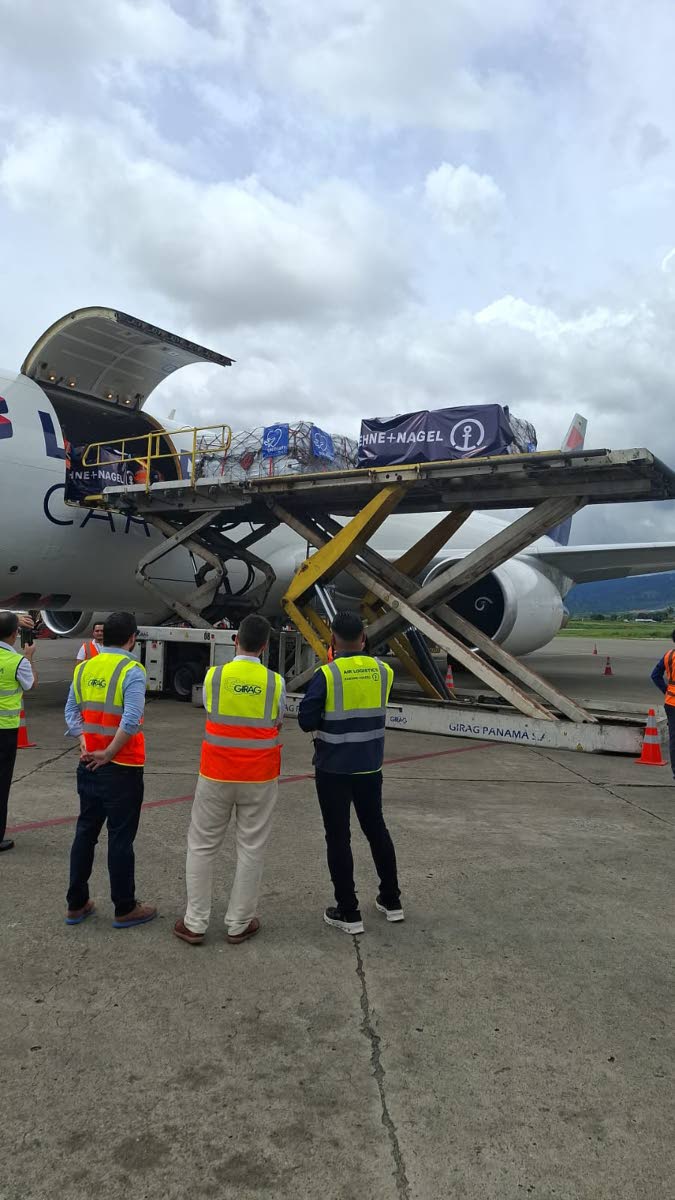 Relief supplies bound for Jamaica are loaded onto a LATAM Cargo aircraft in Panama, coordinated by Kuehne + Nagel and the Red Cross to support communities affected by Hurricane Melissa. Kuehne + Nagel is represented in Jamaica by local agent R.S. Gamble L