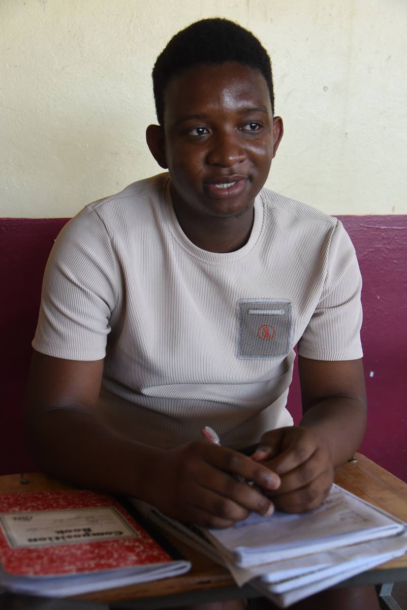 Jamar Grant, who started having classes at Godfrey Stewart High in Savanna-la-Mar, Westmoreland, for children sheltering at the school.