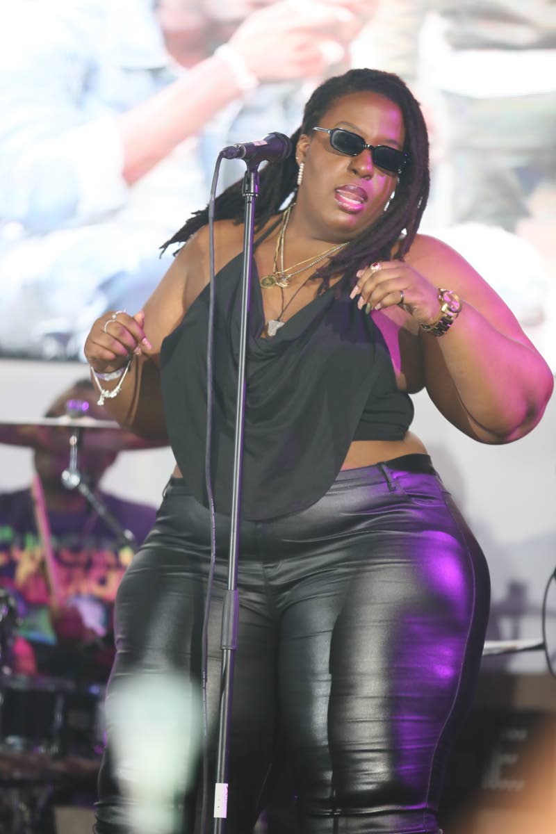 Courtni, backup singer for headliner Govana, showed off her dancing skills on stage at Usain Bolt’s Tracks & Records, Market Place, St Andrew..