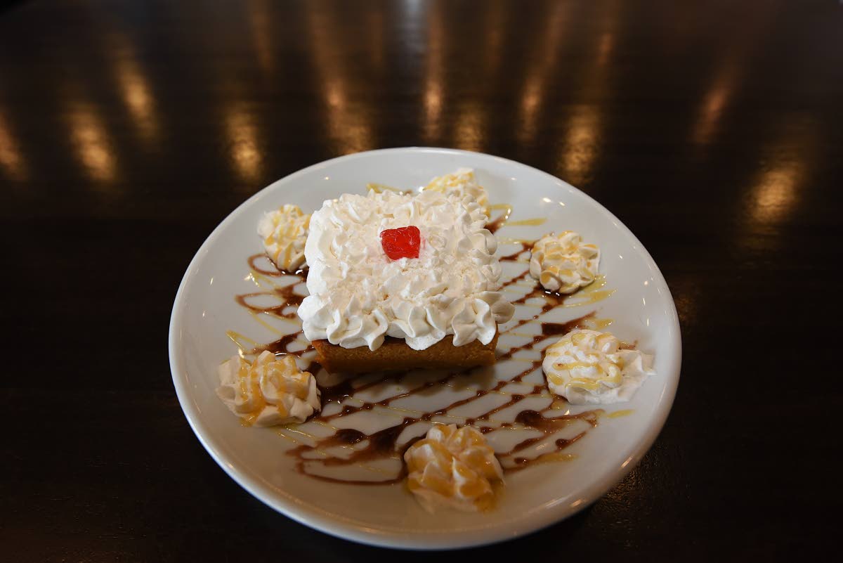 Pumpkin pie square, part of the long-loved Thanksgiving spread.