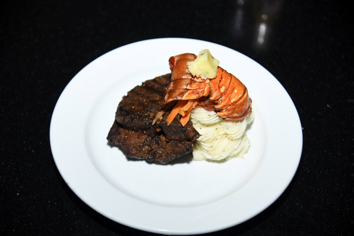 Usain Bolt’s Tracks and Records has introduced taste buds to flavour fixes like this pork and lobster tide and surf, accompanied by creamy mashed potatoes, a twist on the traditional surf and turf.