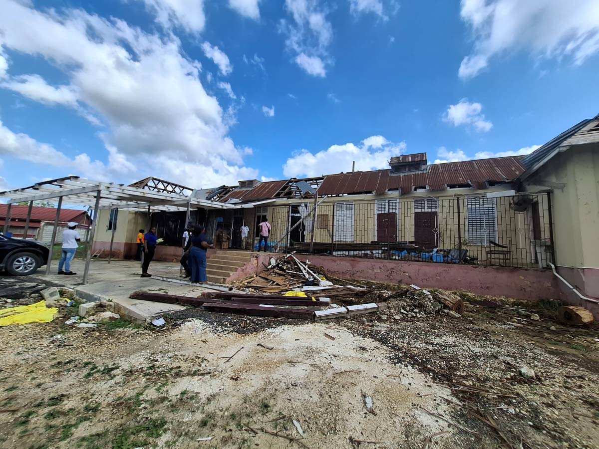 Already deemed unsafe before the passage of Hurricane Melissa, the Poor Relief building in Savanna-la-Mar, Westmoreland, sustained major damage during the Category 5 storm. 