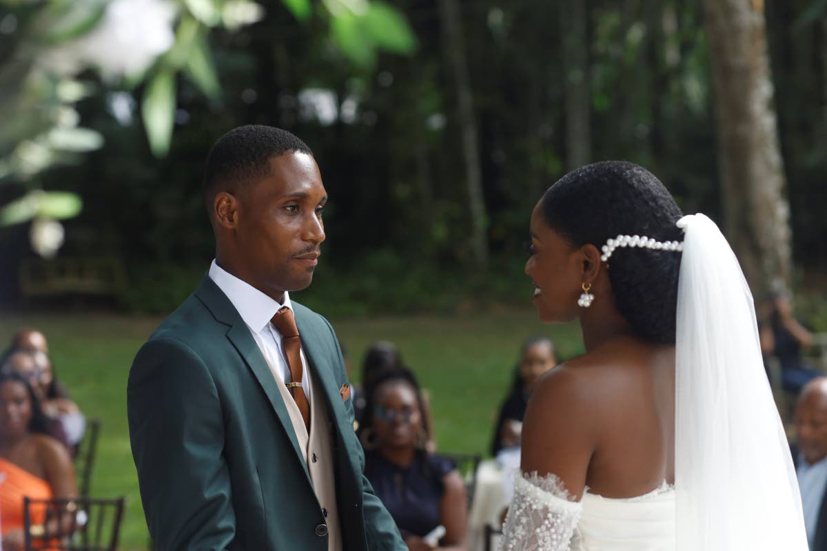 Jahnell delivers her vows to her forever love, Bruce.