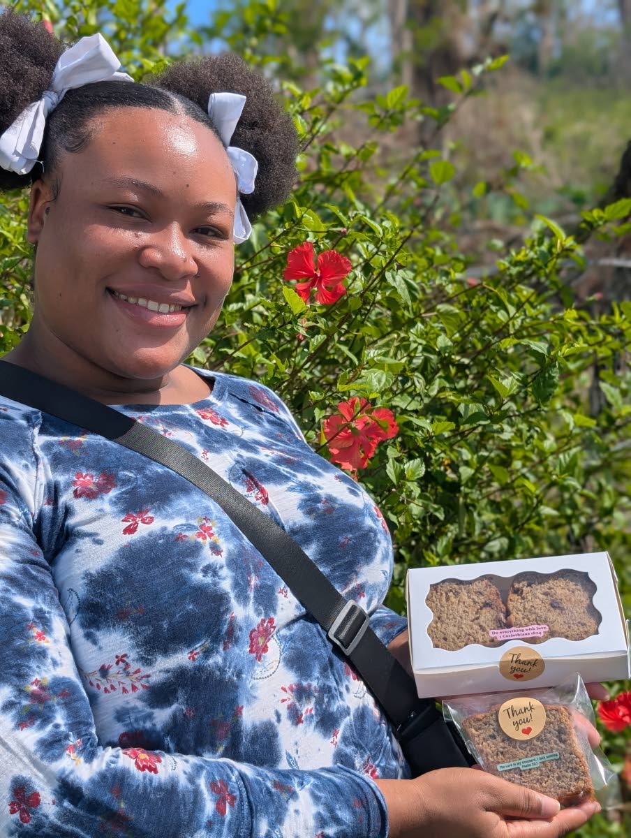 Amanda Samuels poses with her baked products. 
