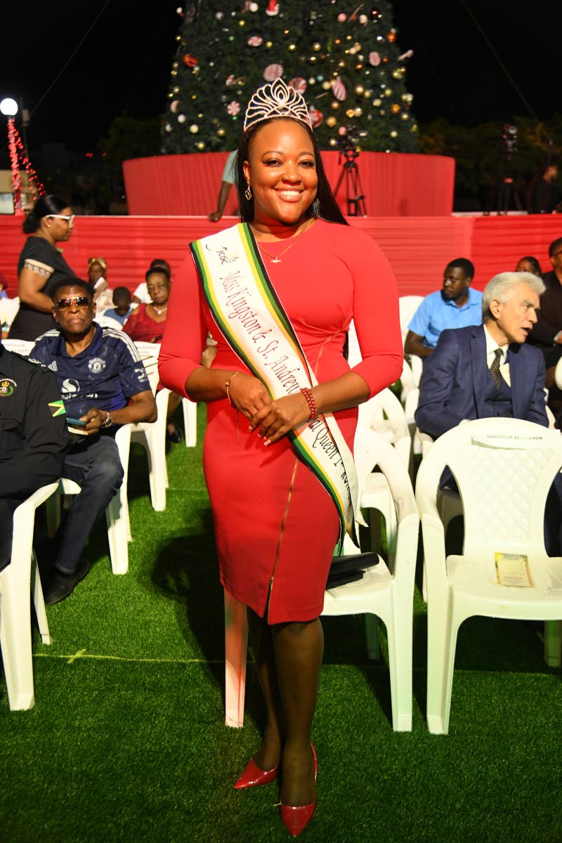 Johnique Francis, first runner-up in the Miss Kingston and St Andrew Festival Queen 2025 competition, stands poised in head-to-toe red.