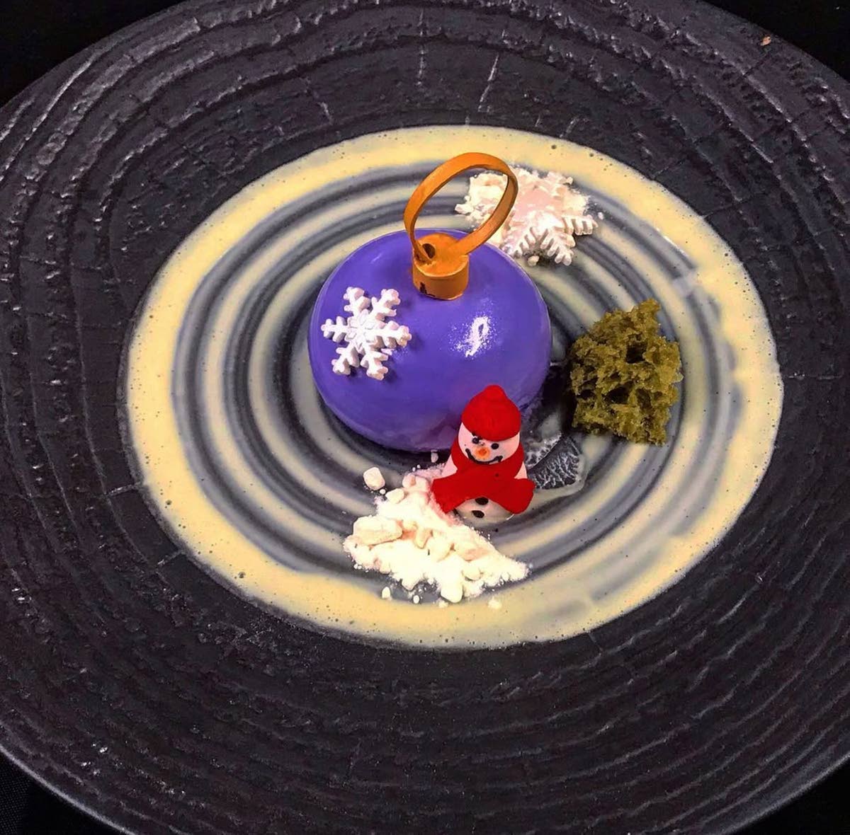 Chef Winston Murdock put his own festive spin on the classic Christmas cake.