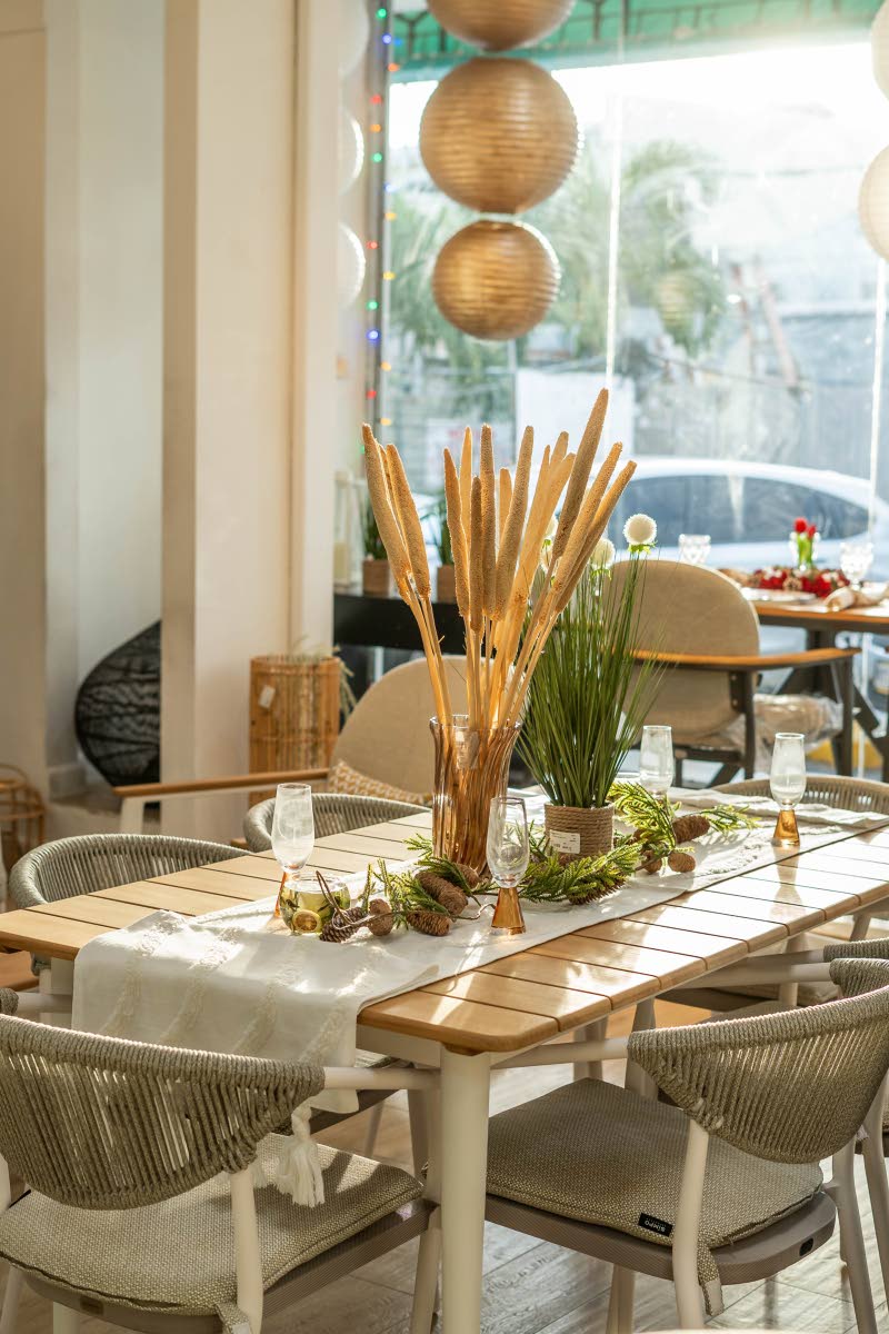 Stems form part of the tablescape for the axis dinner set. 