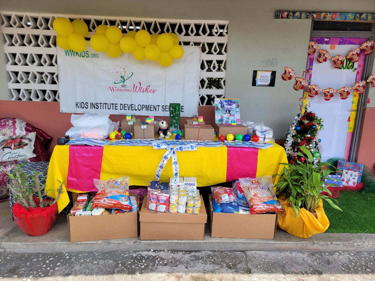 Grocery items and gifts donated to Morgan’s Pass Primary by Winsome Wishes For KIDS.