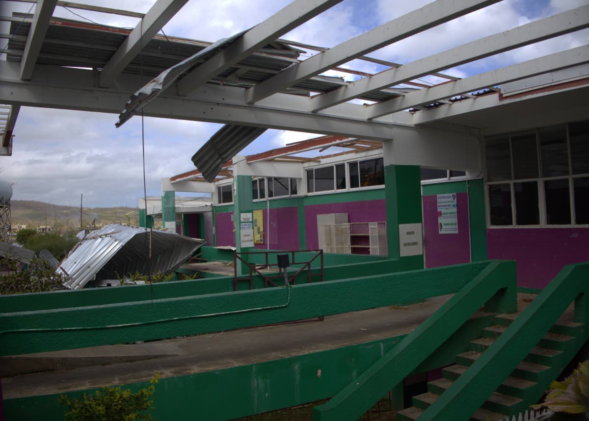 A damaged section of William Knibb Memorial High School in Trelawny.