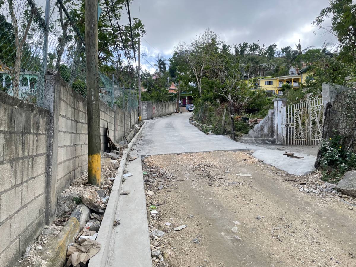 A section of the Moy Hall road which has both pedestrians and motorists concerned.