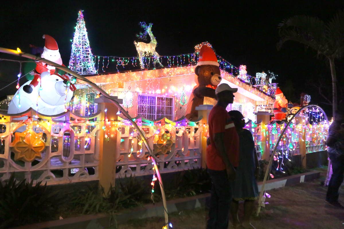 This file photo shows a house in Fairbanks Drive in Mandeville, Manchester, decorated with Christmas lights.