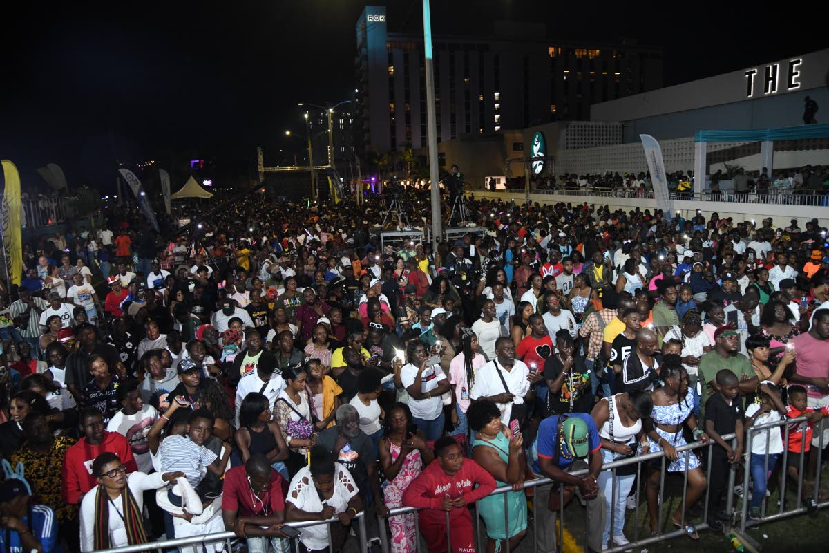 A section of the large crowd which turned out to enjoy the performances and the fireworks at midnight at Fireworks on the Waterfront  held on December 31, 2024 on the Kingston Waterfront. 
