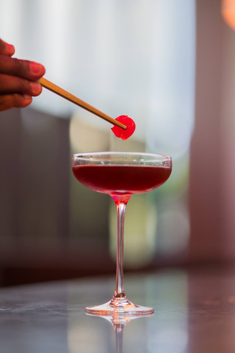 Spanish Sherry cask rum subtly deepens this Manhattan’s profile.