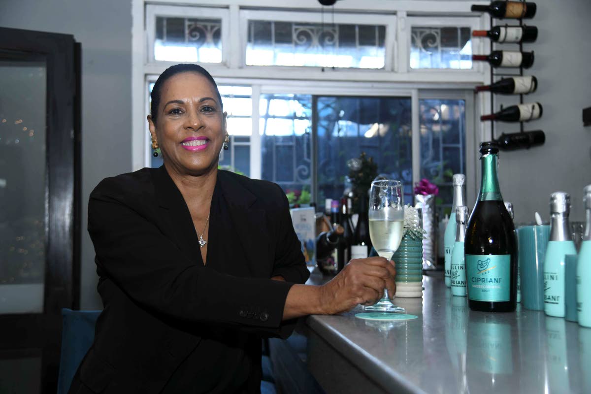 Fashion expert and entrepreneur, Sophia Max-Brown, enjoys a sip of the Cipriani Prosecco at TRIO Grill Wine Bar.