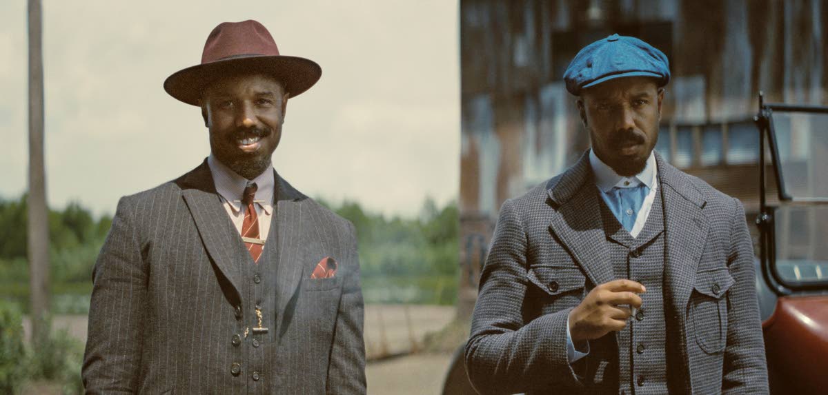 This image released by Warner Bros Pictures shows Michael B. Jordan portraying two characters in a scene from ‘Sinners’. 