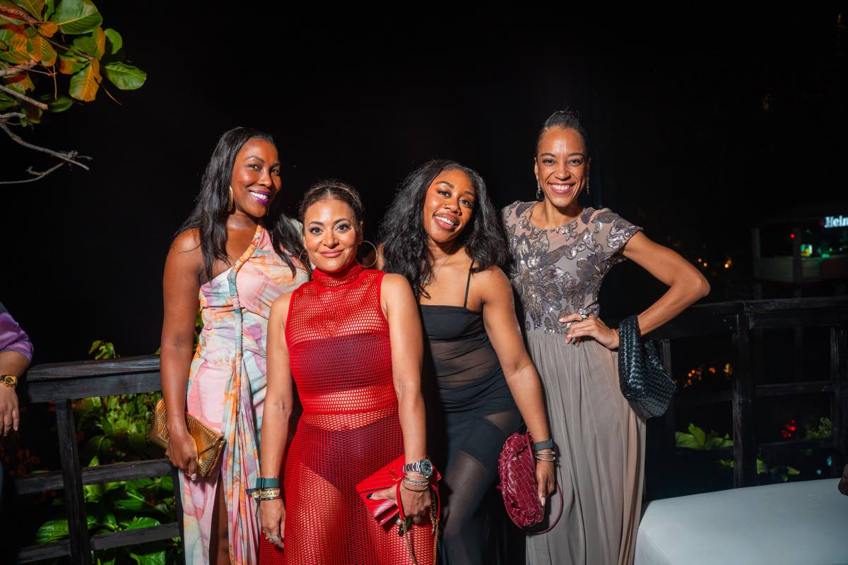 From left: Happiness Coach Rochelle Gapere, Tech Founder Simone Berry, Head of Business Development at Patreon, Stephanie Alexis Smellie, and Dr Nadiya Figueroa, former dean of scholarships at the Rhodes Trust, ring in the new year at Geejam. 