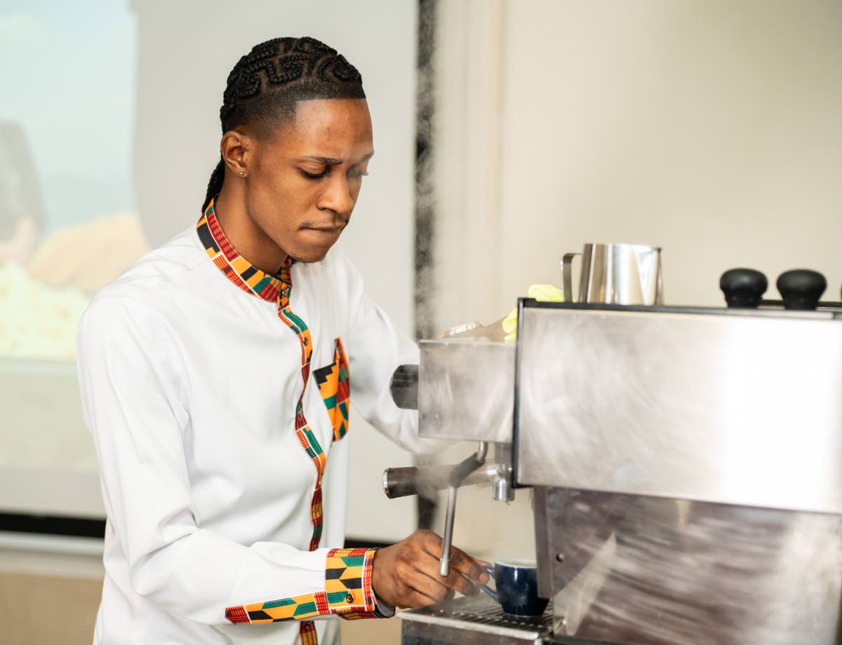 Dornel Gordon a leading barista within the Cafe Blue chain.