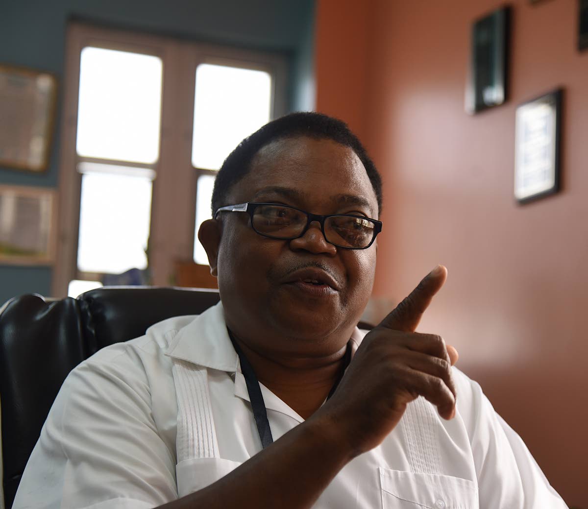 Alwyn Miller, CEO of the Mandeville Regional Hospital, speaking with The Sunday Gleaner last week.