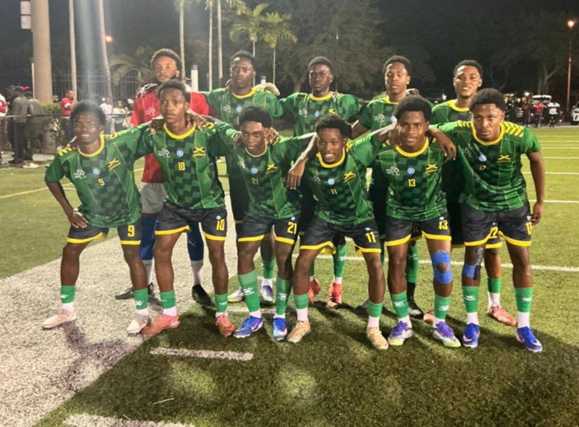 Team ISSA All Schools (Jamaica) Under-19 football team pose for a photo at the Caribbean Americas Soccer Association (CASA) Youth Classic in Fort Lauderdale on Saturday, January 17, 2026.