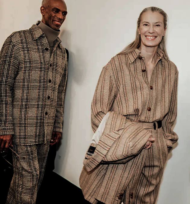 Jetting in from New York for his exclusive runway assignment, Jamaican-American model and beauty entrepreneur Melbourne (left) was snapped backstage with Danish model Chantall McCann in the line-up. 