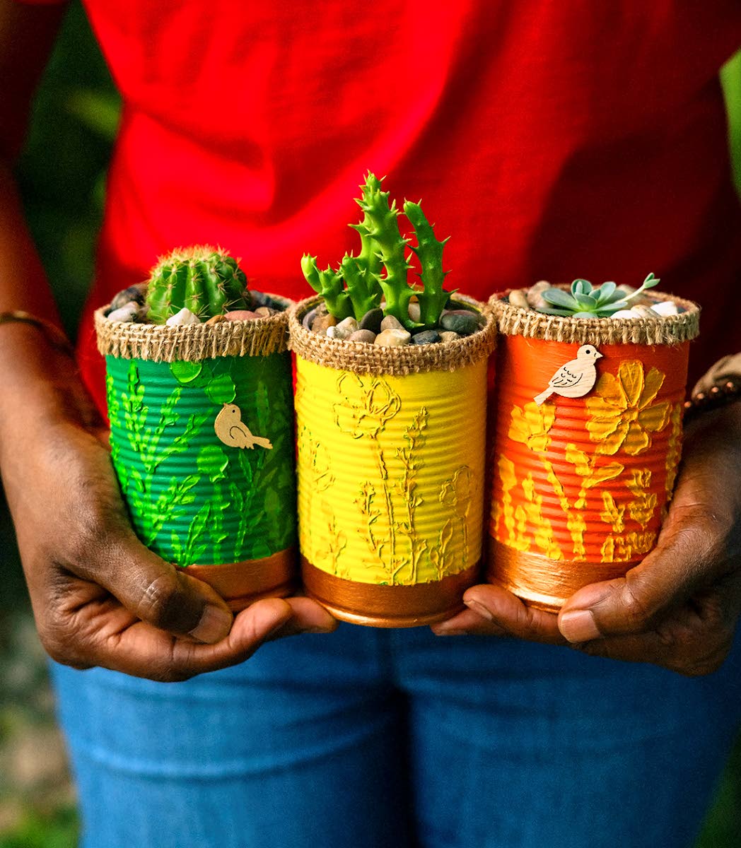 Chloe Gregory presents her artistic masterpiece more formally known as cactus in a can. 