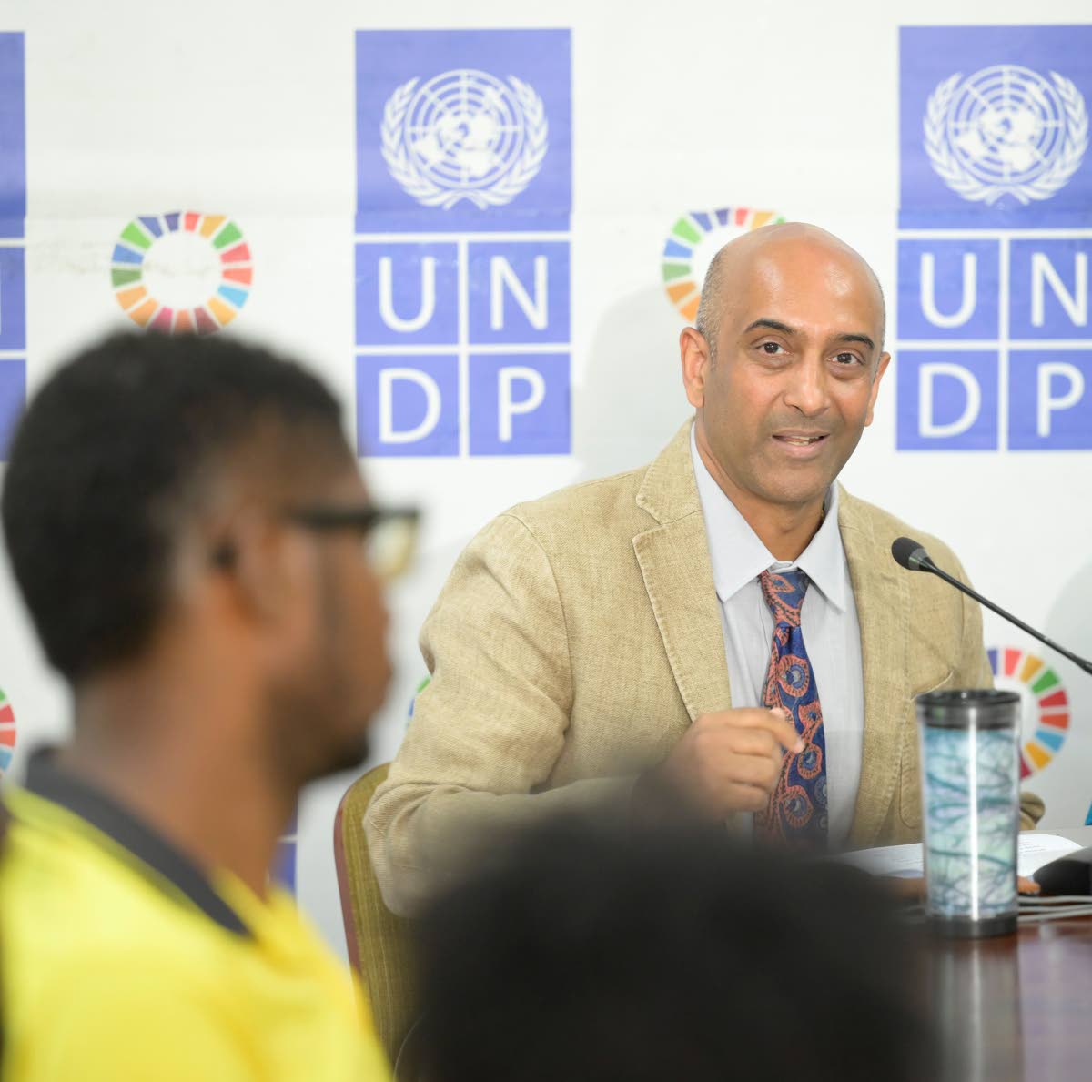 Khoday addressing UNDP’s Hurricane-Ready and Resilient Forum on Loss and Damage for Micro Small and Medium Enterprises in June last year.
