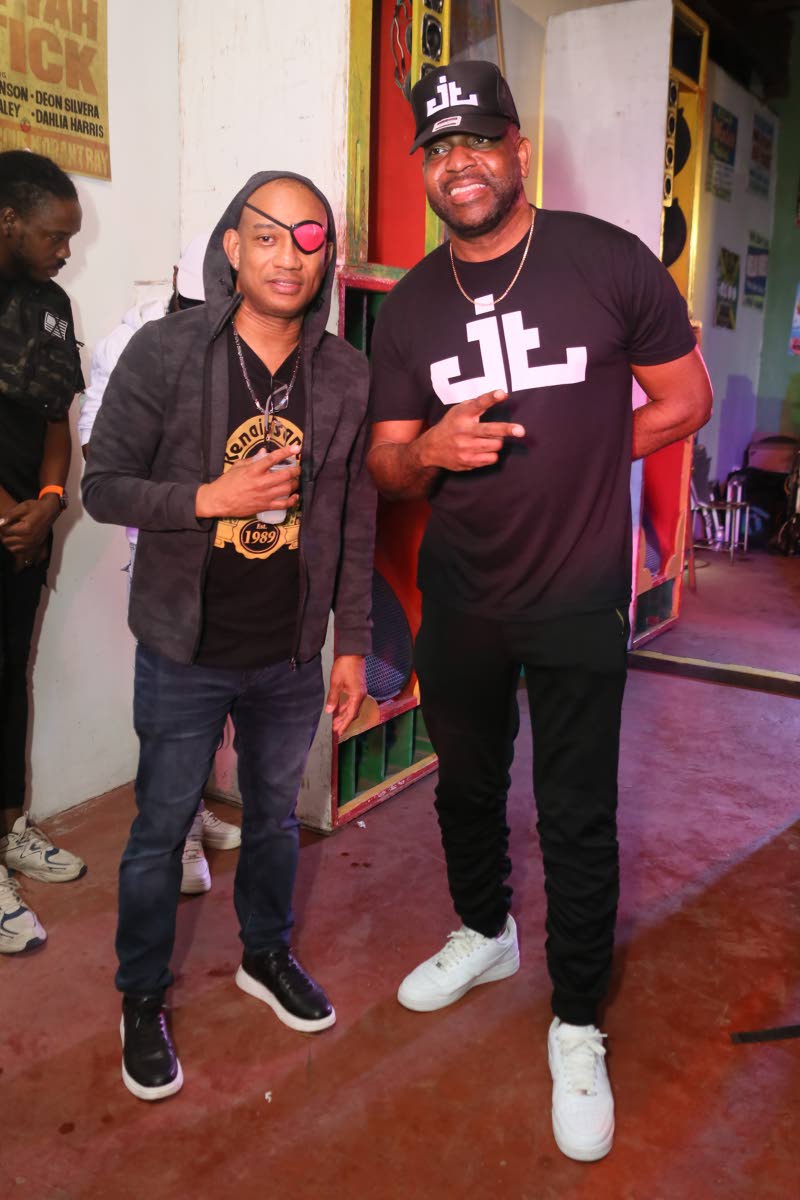 Moments before spinning the decks, Renaissance Sound System’s veterans DJ Delano (left) and DJ Jazzy T pause for a quick photo.