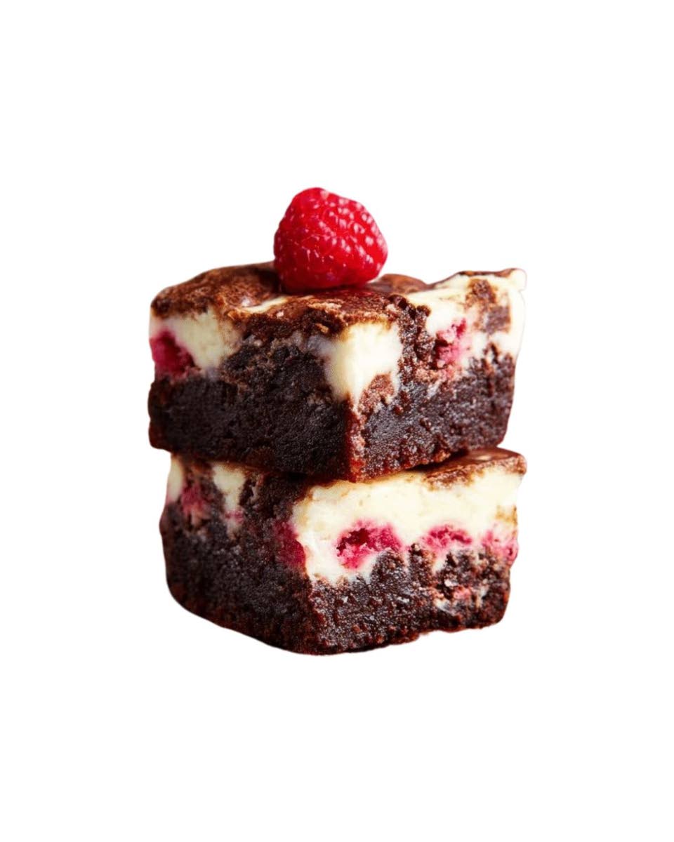 Tangy raspberries meet a creamy cheesecake layer atop a decadent chocolate base in Crumb’d’s raspberry cheesecake brownie.