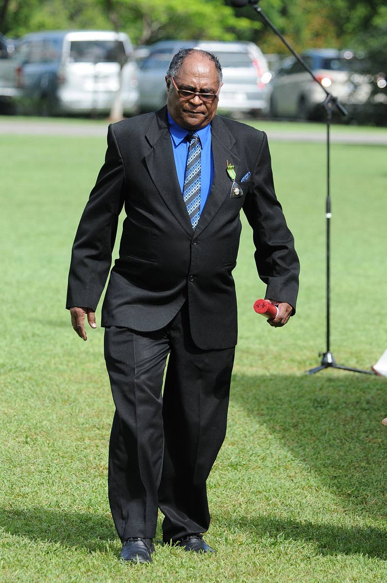 Walter ‘Bob’ Clarke walks back to his seat after being awarded the Order of Distinction in the rank of officer at the Presentation of National Honours and Awards held at King’s House on October 15, 2018.