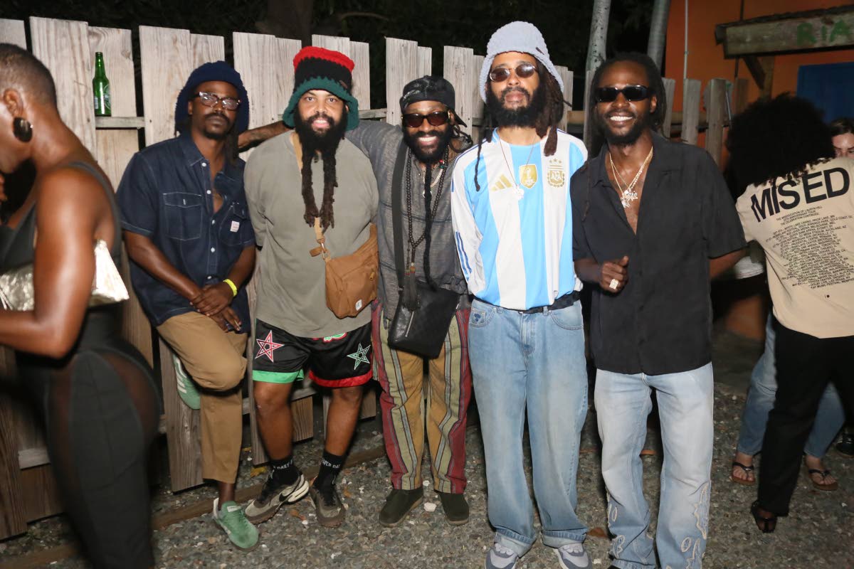 Members of the entertainment industry were among those out in full support of the movement. From left: Film director Samo; music producer Kareem ‘Remus’ Burrell; reggae artistes Tarrus Riley, Protoje and Jesse Royal.